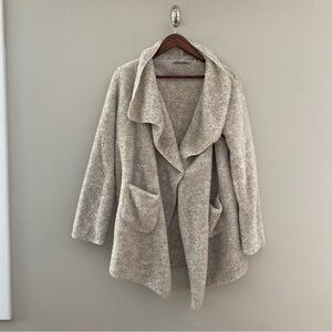 HUGS FROM SOFT SURROUNDINGS Light Tan Beige Hug Me Cardi Terry Cardigan Size M